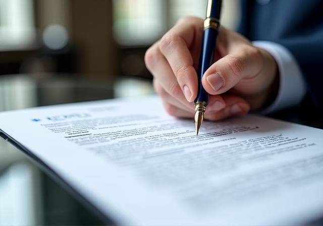 A legal professional reviewing a customized contract